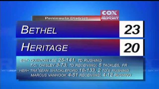 Cox High Shool Sports Report: Bethel @ Heritage